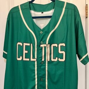 Green Celtics Button-Up Jersey